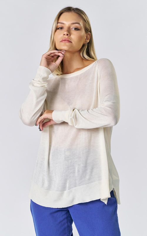 Tricot Fem. raglan superfine - OFF-WHITE