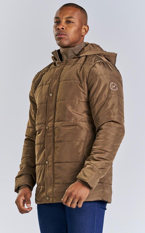 Jaqueta masc. puffer bolso c/ vivo - MOCHA