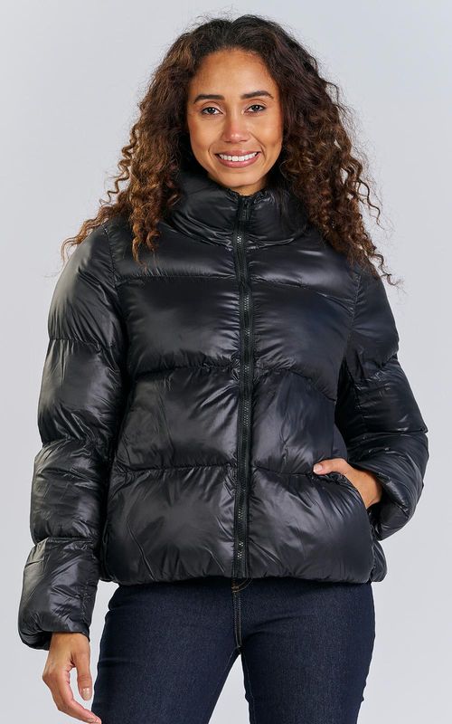 Jaqueta Fem. puffer básica - PRETO