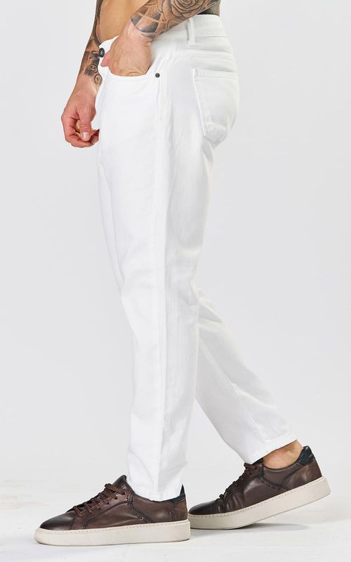 Calça sarja slim cropped masculina - BRANCO