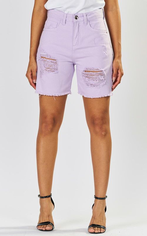 Bermuda jeans mom job feminina - LAVANDA