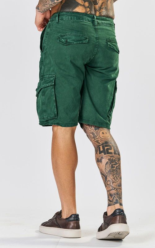 Bermuda Sarja Cargo Masculina - VRD BLACK GREEN