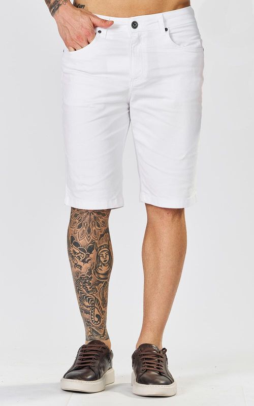 Bermuda Sarja Slim Masculina - BRANCO