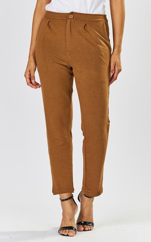 Calça  alfaiataria feminina - CARAMELO