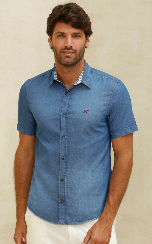 Camisa Oxford Masculina Slim Fit - INDIGO