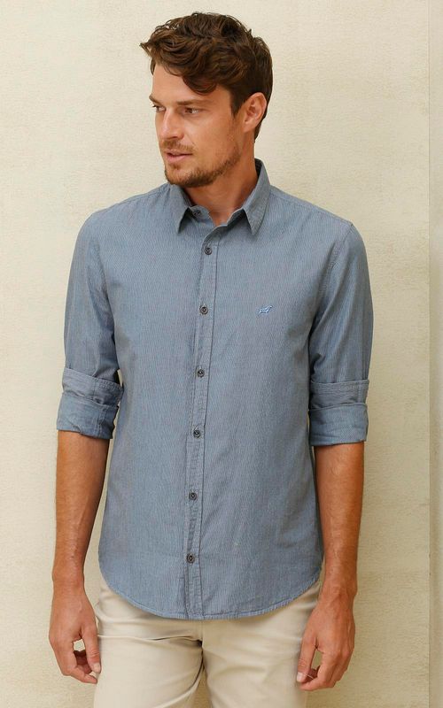 Camisa Masc. ML - LIST TING AZUL