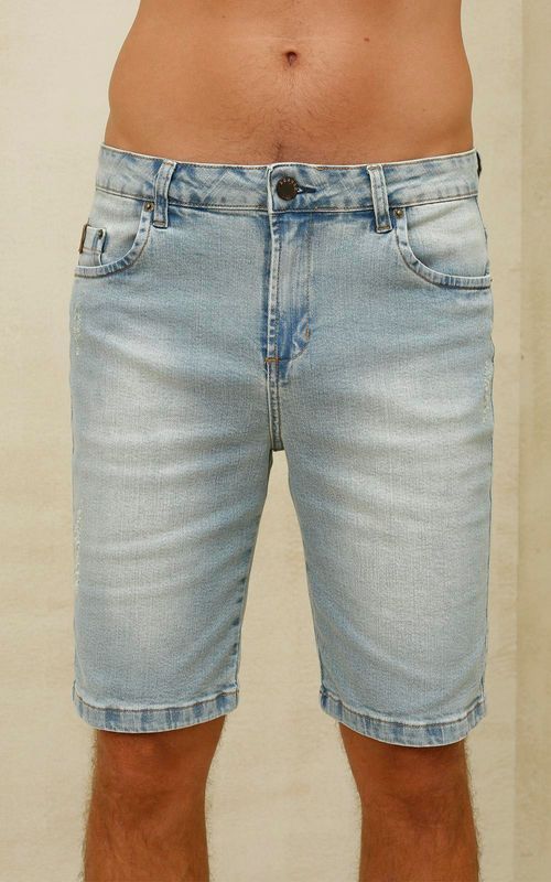 Bermuda Jeans Masculina Slim - INDIGO