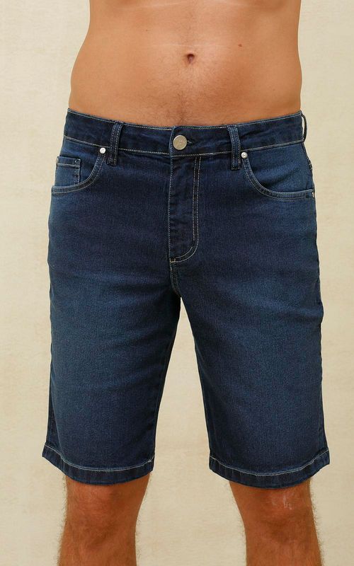 Bermuda Jeans Masculina Slim - INDIGO