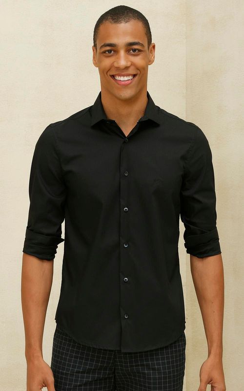 Camisa Masc. ML - PRETO