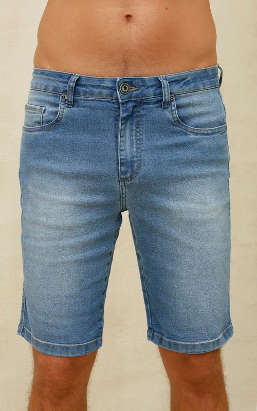 Bermuda Jeans Masculina Slim - INDIGO