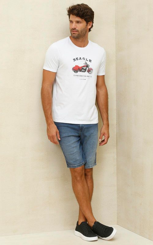 Bermuda Jeans Masculina Slim - INDIGO