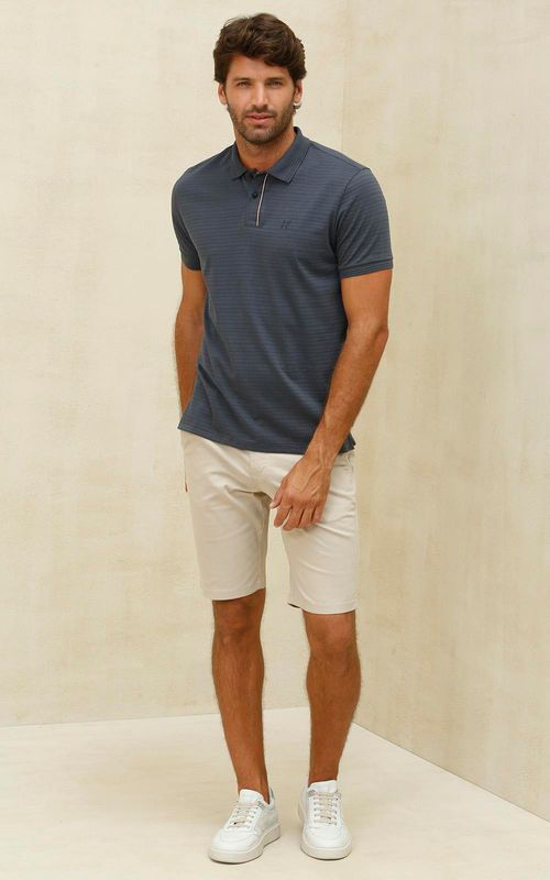Bermuda Masculina Slim Casual Sarja - AREIA
