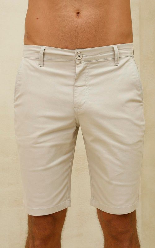 Bermuda Masculina Slim Casual Sarja - AREIA