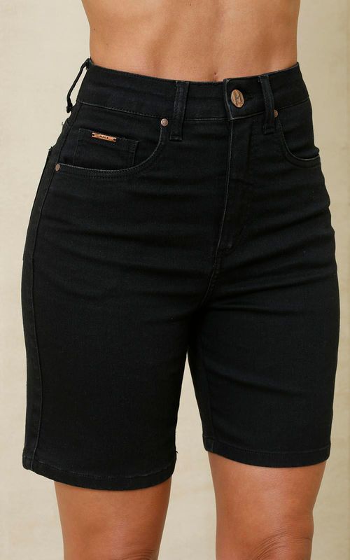 Bermuda Jeans Feminina Job - PRETO