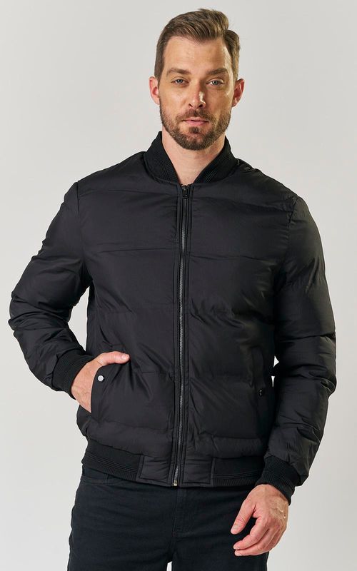 JAQUETA MASC. BOMBER NYLON - PRETO