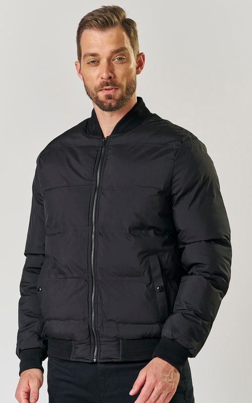 JAQUETA MASC. BOMBER NYLON - PRETO