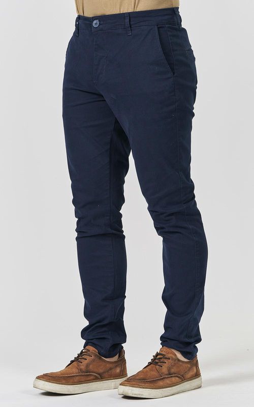 Calça Masculina Slim Sarja - MARINHO