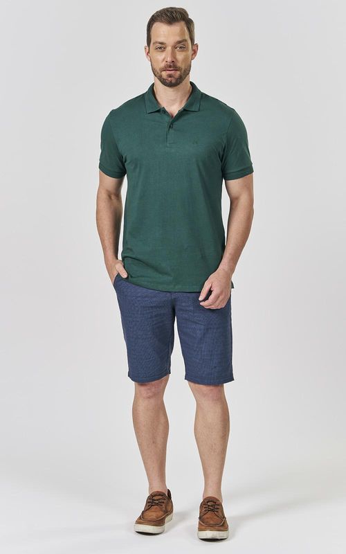 Bermuda Masculina Slim Casual Sarja - RAJADO MARINHO