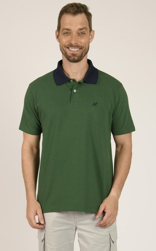 Polo Masculina Básica Retilínia Personalizada - VERDE FLORESTA