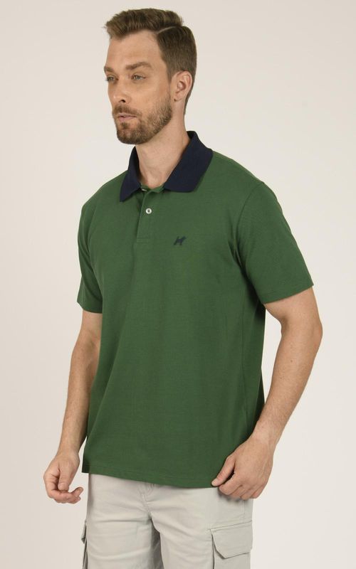 Polo Masculina Básica Retilínia Personalizada - VERDE FLORESTA