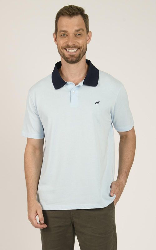 Polo Masculina Básica Retilínia Personalizada - AZUL CLARO