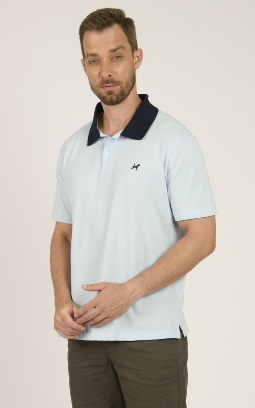 Polo Masculina Básica Retilínia Personalizada - AZUL CLARO