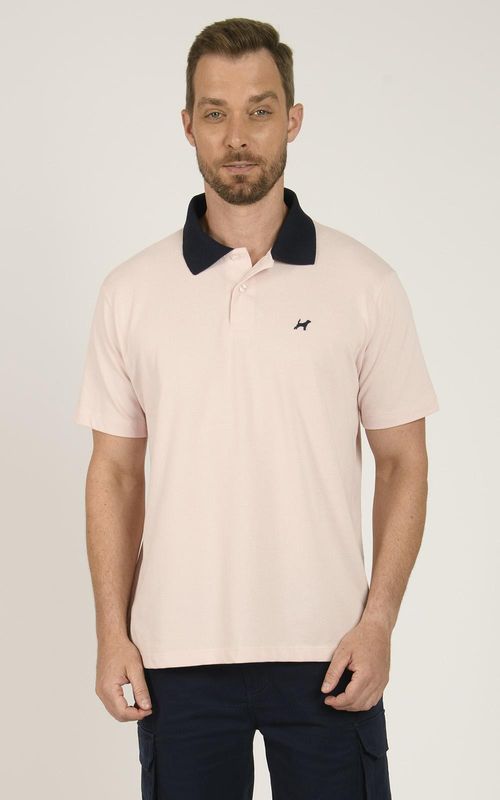 Polo Masculina Básica Retilínia Personalizada - ROSA CLARO