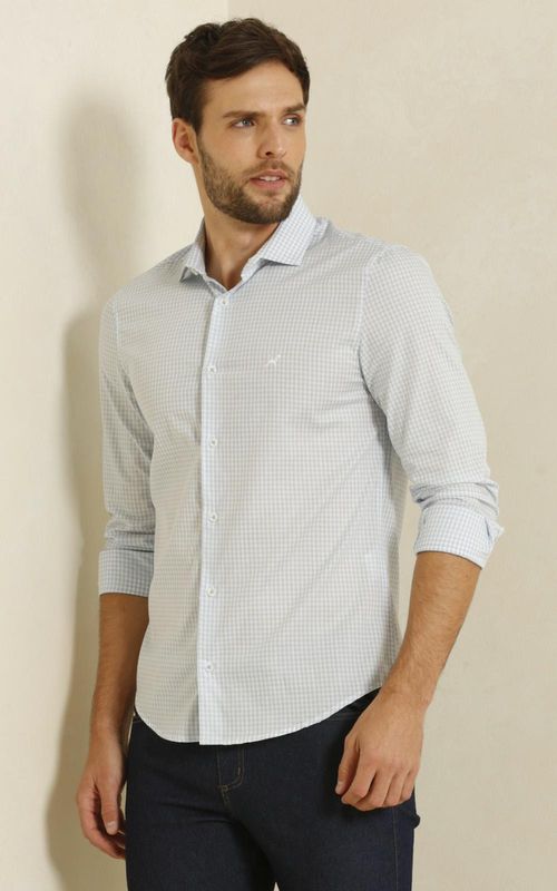 Camisa ML masculina xadrez - XADREZ VICHY GLACIAL