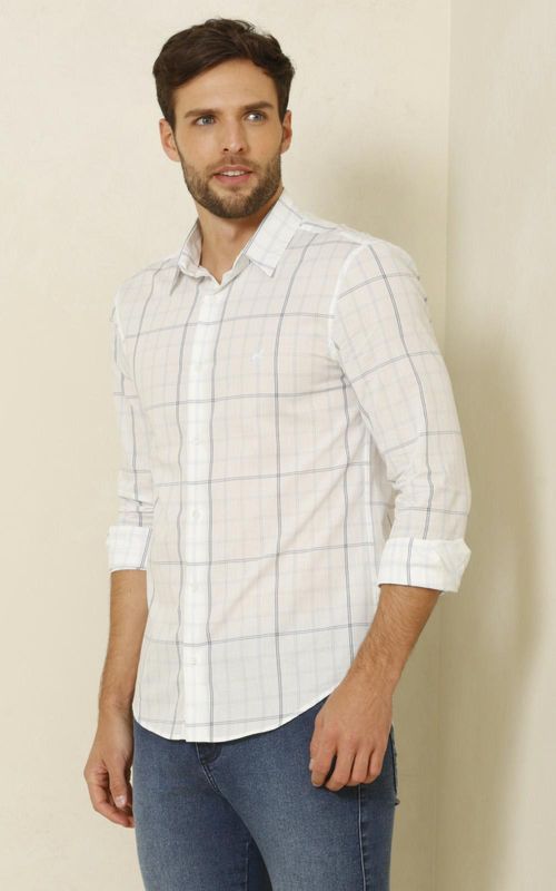 Camisa ML masculina xadrez - XADREZ OFF WHITE