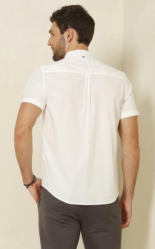 Camisa MC masculina com Bolso - BRANCO