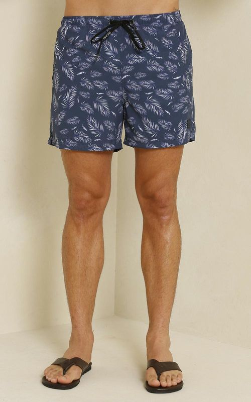 Beachshorts estampado - FEATHER MARINHO