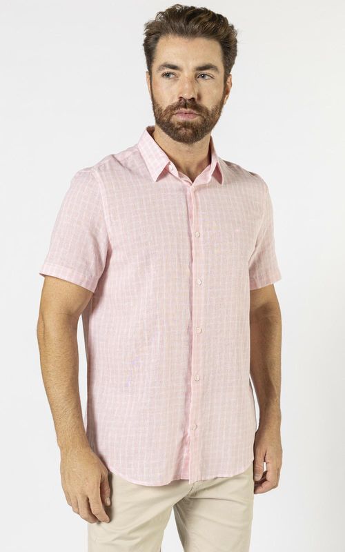 Camisa ML masculina - XADREZ ROSA