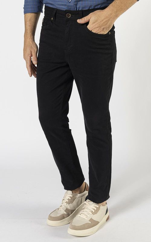 Calça Masculina Slim Sarja - PRETO