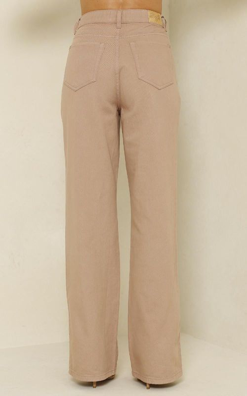 Calça Feminina Wide Relaxed Sarja - TRAMA