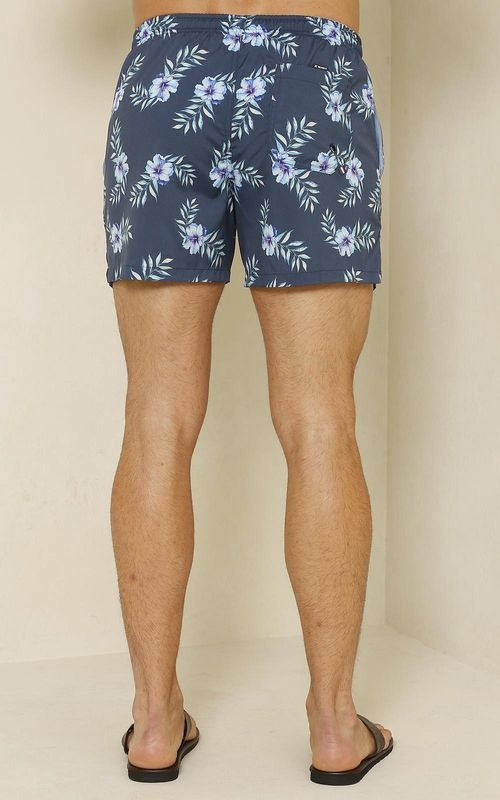 Beachshorts estampado - HIBISCOS MARINHO