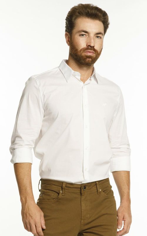 Camisa ML masculina Básica - BRANCO