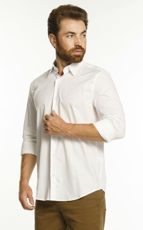 Camisa ML masculina Básica - BRANCO