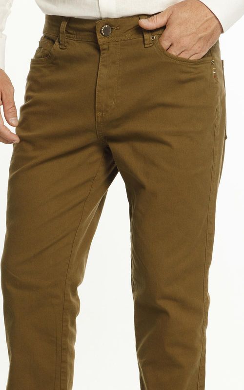 Calça Masculina Slim Sarja - CAJUEIRO