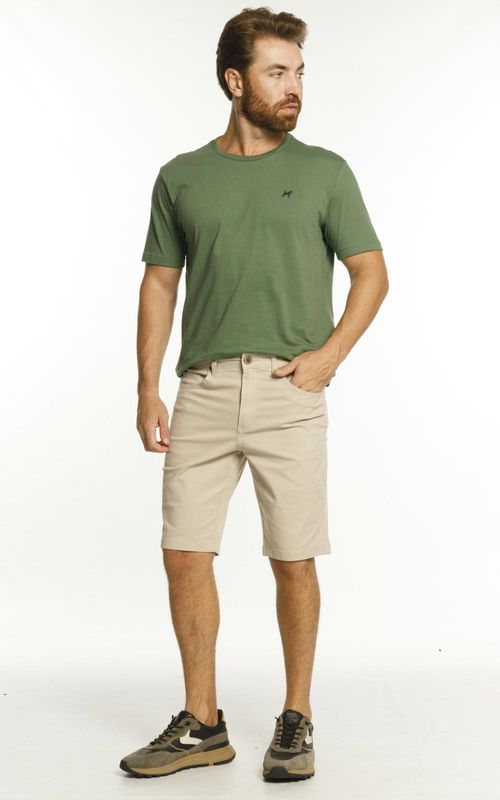 Bermuda Masculina Slim Sarja - AREIA