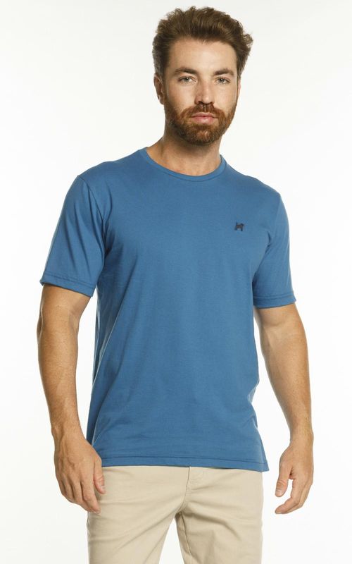 Camiseta básica manga curta masculina com bordado logo no tom da peça. - AZL NEW DUSK