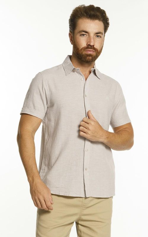 Camisa MC masculina com Bolso - CINZA CLARO