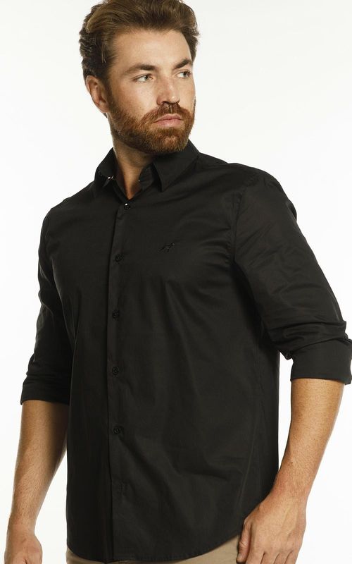 Camisa ML masculina Básica - PRETO