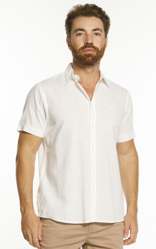 Camisa MC masculina com Bolso - BRANCO