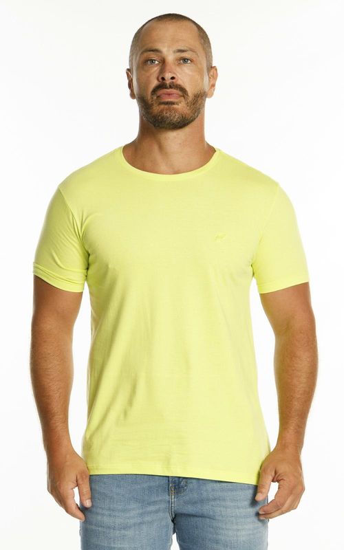 Camiseta básica manga curta masculina com bordado logo no tom da peça. - MATCHA