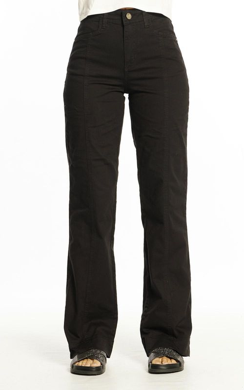 Calça Feminina Reta Sarja - PRETO