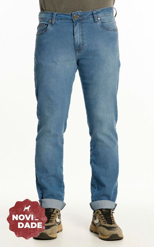 Calça Masculina Jeans Strech Slim Confort - MÉDIO