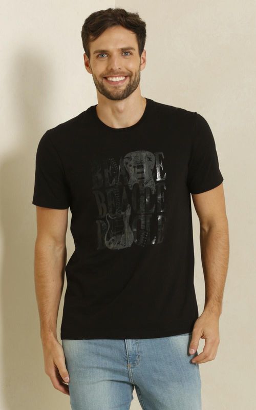 Camiseta Estampada - PRETO