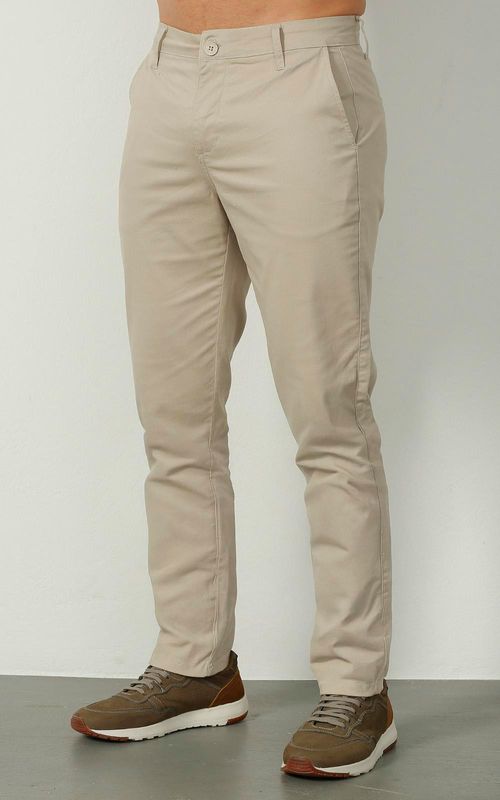Calça Masculina Sarja Casual Slim - AREIA