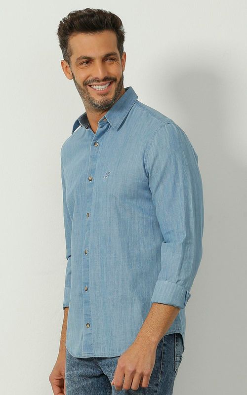 Camisa Manga Longa Slim - INDIGO