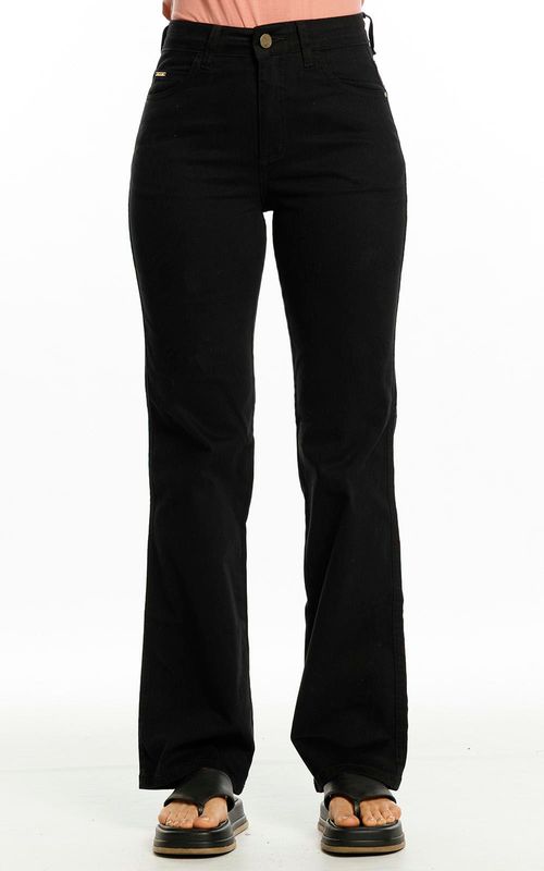 Calça Feminina Reta Sarja - PRETO